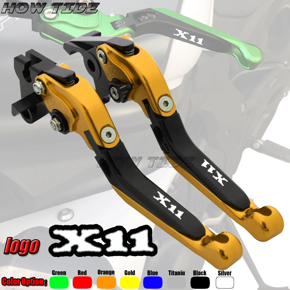 Motorcycle CNC Aluminum Foldable Brake Clutch Levers For Honda X-11 1999-2002 2000 2001 Adjustable Folding Extendable X11 X 11