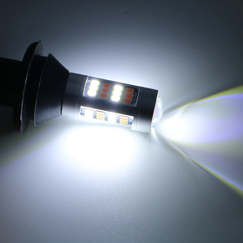 2x T20 7440 50W 2835 42SMD Error Free Canbus LED DRL Daytime Running Lights & Front Turn Signals All in One T20 7440 Turn Light