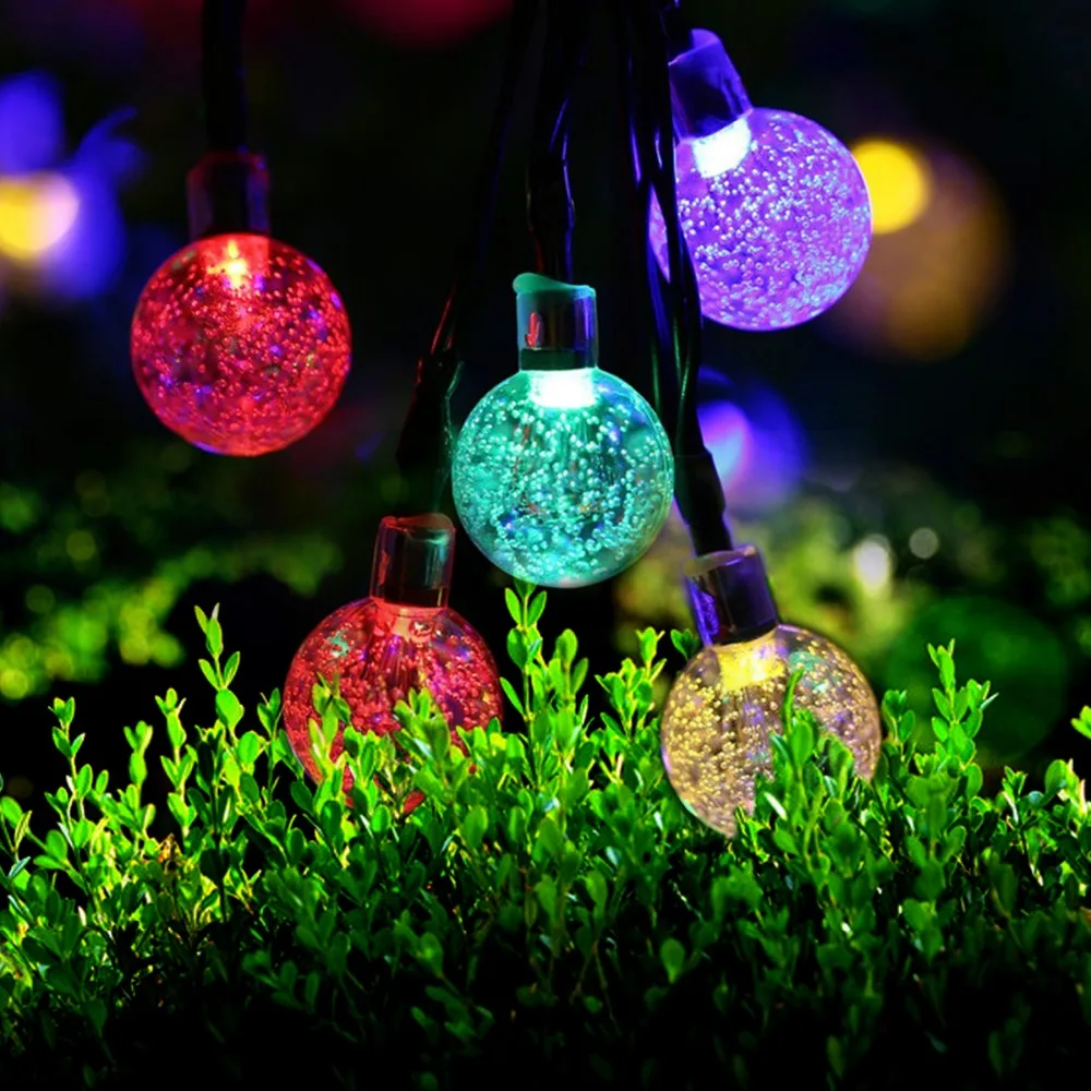 

5m 30 Led Ball solar string light garden Led christmas lights wedding decor garland water outdoor solar powered lamp