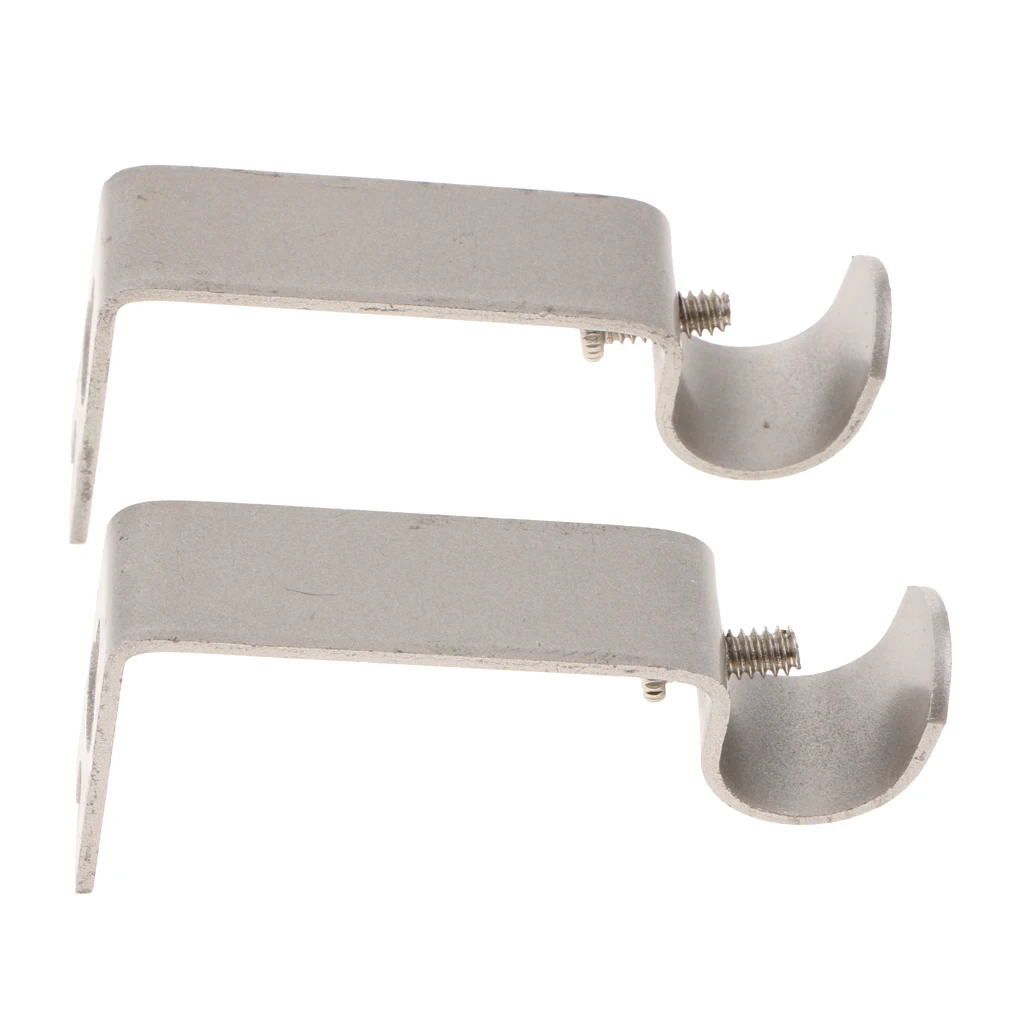 Set of 2 Metal Drapery Curtain Rod Bracket Holder for 0.62 inch Rod Curtain Installation Accessories, Sturdy Steel