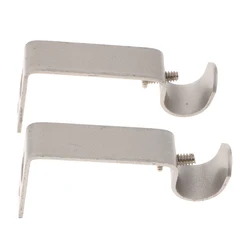 Set of 2 Metal Drapery Curtain Rod Bracket Holder for 0.62 inch Rod Curtain Installation Accessories, Sturdy Steel