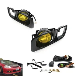 New Yellow /Clear Fog Light lamp Halogen fit 99-00 FOR HONDA CIVIC 2/3/4 dr EK EM JDM Kit EX DX LX SI SiR HB HX TT100479