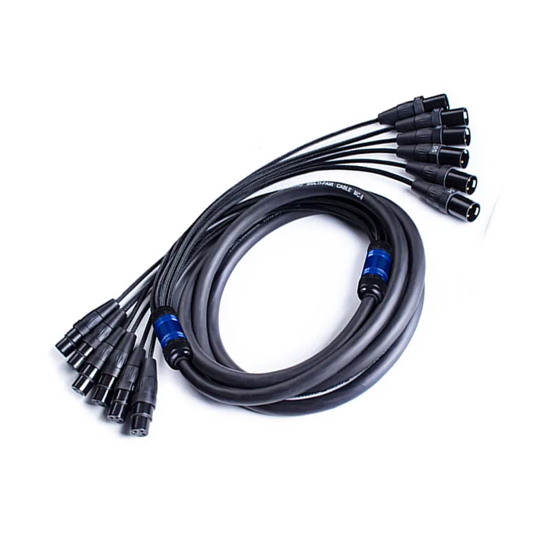 

High quality 15FT 6 Channel 3 Pin XLR Snake Cable Male to Female Extension Audio Cord M/F