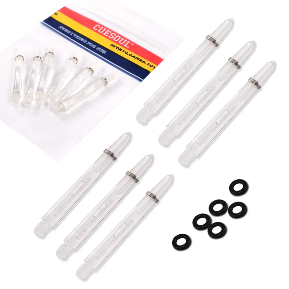 

CUESOUL High Quality 2 set/6 pcs 42mm 2BA Aluminium Dart shaft with O'rings Transparent