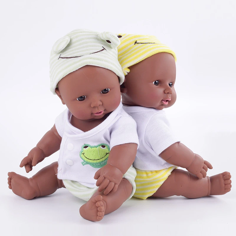 12''30cm Newborn Reborn African Doll Baby Simulation Soft Vinyl Children CheapLifelike Toys Christmas Birthday Gifts