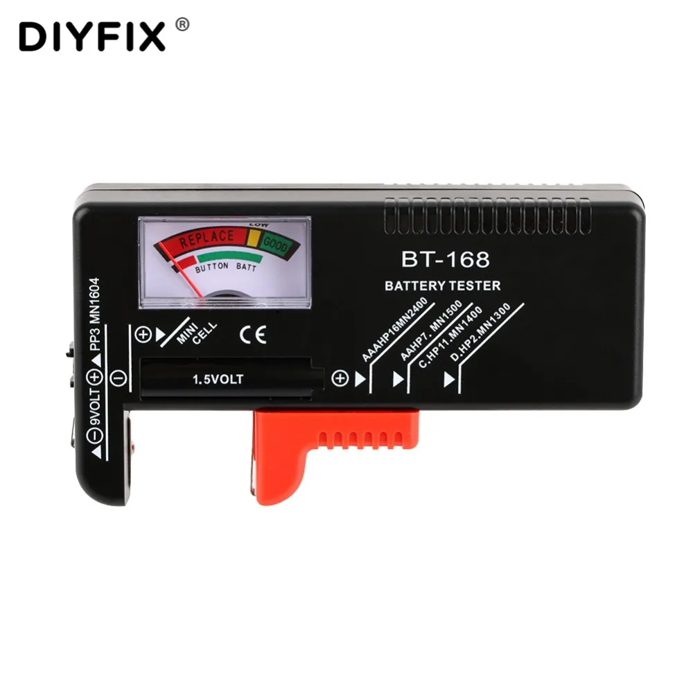 DIYFIX BT-168 تستر البطارية ل 9 فولت 1.5 فولت زر خلية Aaa AA CD العالمي قدرة البطارية الفاحص المدقق التشخيص أداة