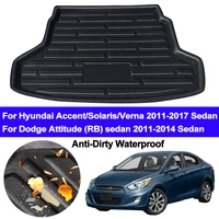 Bandeja de revestimiento de carga para maletero trasero, alfombrilla para suelo de equipaje, para Hyundai Solaris Accent Verna i25 2011 - 2017 para Dodge Attitude Sedan