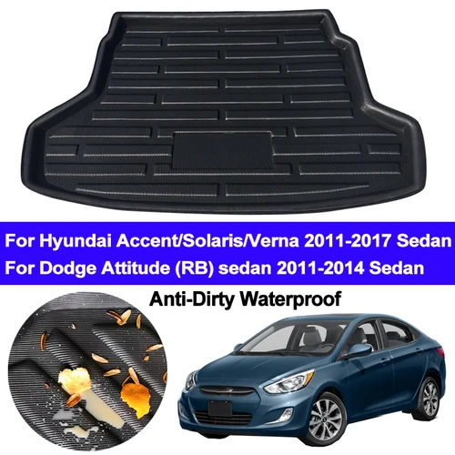 Imagen 1 del producto Bandeja de revestimiento de carga para maletero trasero, alfombrilla para suelo de equipaje, para Hyundai Solaris Accent Verna i25 2011 - 2017 para Dodge Attitude Sedan