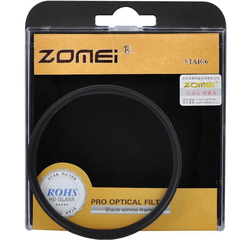 New Zomei 52/55/58/62/67/72/77/82mm Star Filter 4/6/8 Point Cross Star-effect Starburst Lens Filter for Canon Nikon Sony Camera