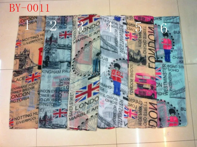 Fashion UK Flag Print Scarves And Shawls London Eye Tower Pattern Long Soft Scarf Wrap Hijab 2 Color Free Shipping