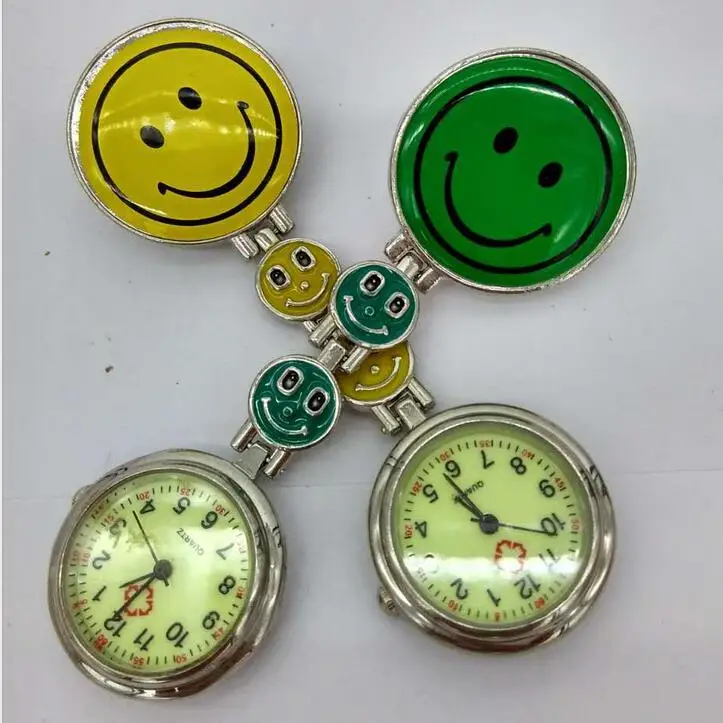 

Wholesale 10 PCS/lot Fashion quartz Smiling face nurse watch Doctors and nurses dedicated luminous hours watches gift