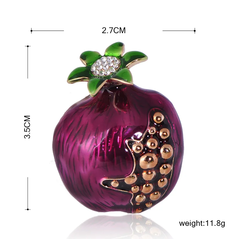 Madrry Delicate Pomegranate Brooch Plant Enamel Pins Women Female Coat Windbreaker Pullover Corsage Prom Activity Ornaments Gift