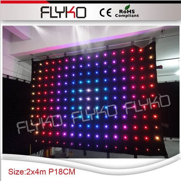 

high brightness led stage curtain screen p18m 2*4m