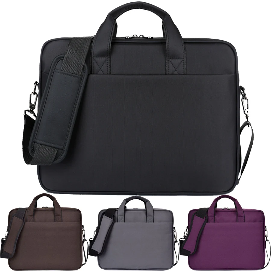 Solid 14 15 15.6 Inch Waterproof Nylon Laptop Notebook Tablet Bag Bags Case Messenger Shoulder for Men Women