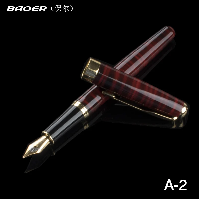 High quality Baoer 388 fountain pen Iraurita ink pen 0.5 mm nib Full Metal Luxury Pens Caneta Office School Stationery Supplies