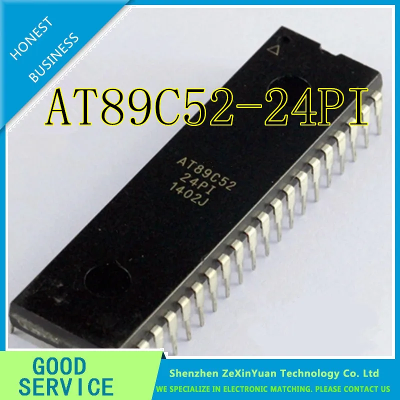 

10PCS/LOT AT89C52-24PI DIP-40 AT89C52 AT89C52-24 single chip microcomputer 52 bit 8 IC