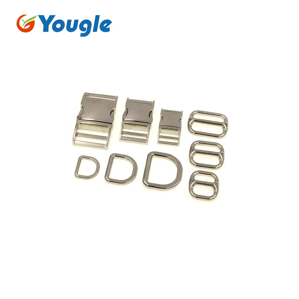 3Pcs YOUGLE Metal Curved Top Quick Belt Release Buckle for Paracord Survival Bracelet D Shape buckle 15 21 26 mm