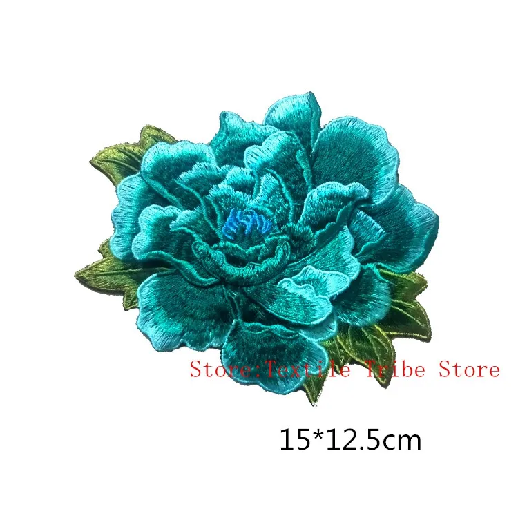 3D Ricamo Peonia Fiori Patch Sew on per I Vestiti Da Cucire Applique Artigianato FAI DA TE Fatti A Mano Eco-Friendly Applique