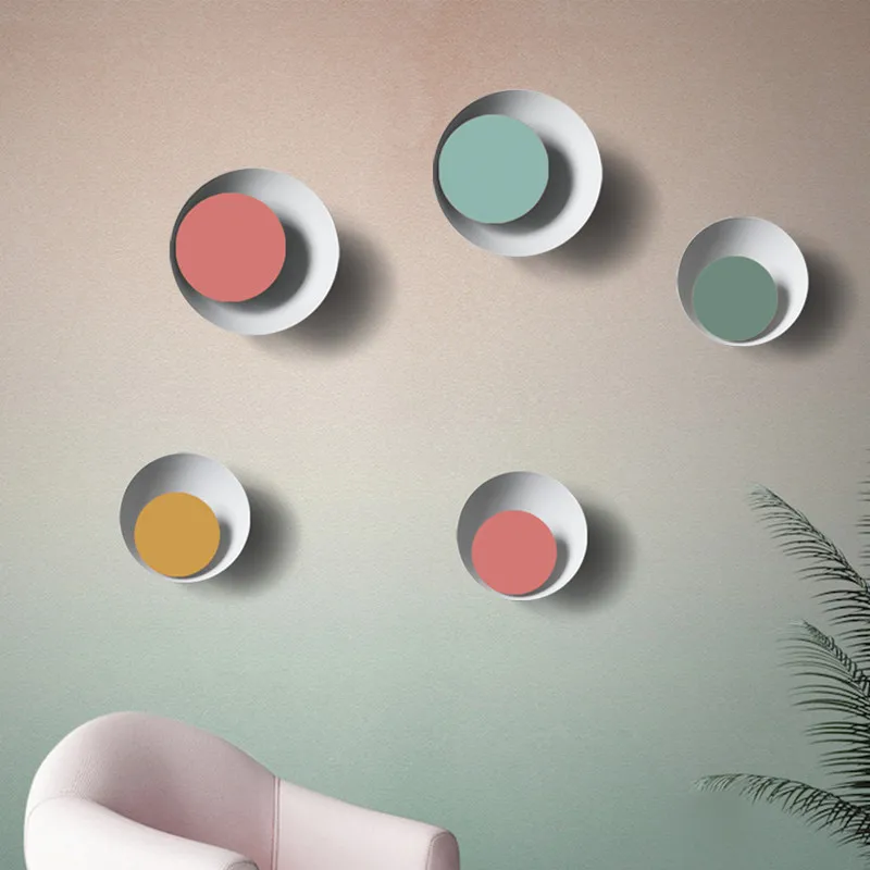 

Sconce Colorful round LED wall lamp Nordic simple modern dining room bedroom LED Wall lighting Can be rotatable 300 degree