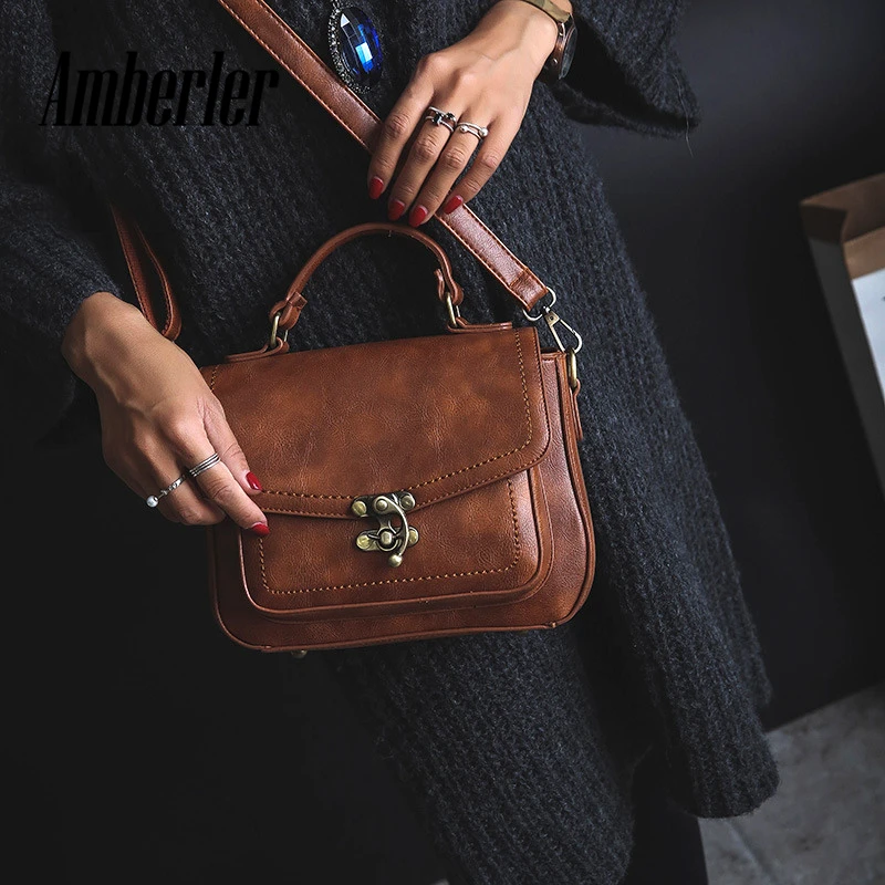 Amberler Women Shoulder Bag PU Leather Small Handbags Famous Designer Ladies Crossbody Messenger Bags Casual Female Travel Bag