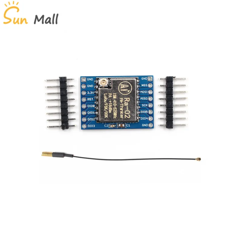 1PC SX1278 LoRa Module 433MHZ 10KM Ra-02 Wireless Spread Spectrum Transmission Socket for Smart Home DIY with Antenna