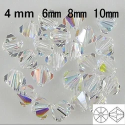 Free shipping wholesale Grade AAA 5301 3mm 4mm 6mm 8mm 10mm crystal ab color Crystal Bicone Beads H05