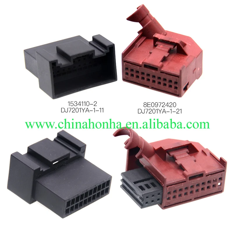 

1 pcs 20 pin 1534102-1 car connector 8E0972420 male and female plug connector DJ7201YA-1-21/11