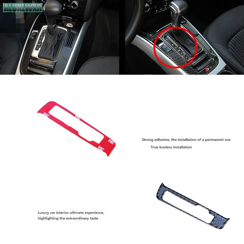 

Gear Shift Frame Panel Decoration Cover Trim S Line Logo Fit for Audi A4 2009-2015 Accessories Car Styling Interior Carbon Fiber