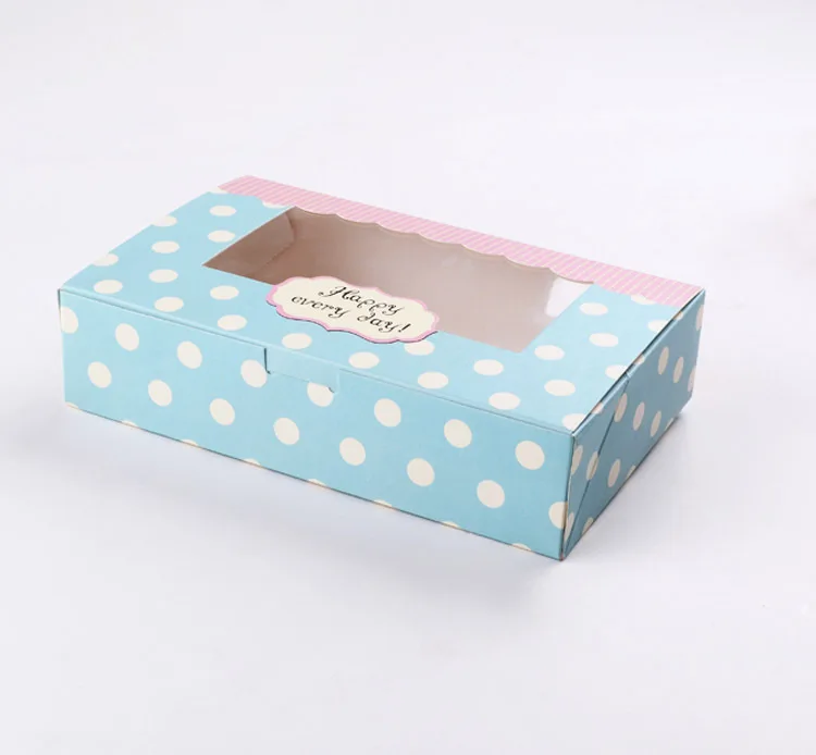 50pcs 21.5x13.5x5cm Polka Dot White Paper Gift Box Packaging Display Box Gift Boxes For Wedding/jewellery/candy/food Storage