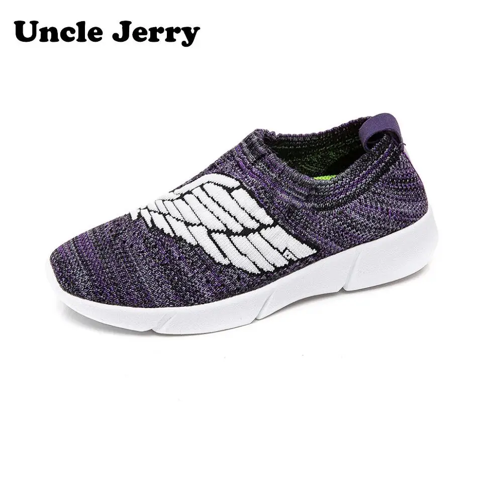 UncleJerry Children Fashion shoes Slip-On Lightweight Soft Running Sneakers for boys girls Summer Kids Casual shoes with wings