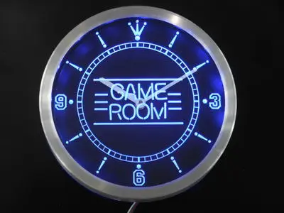 nc0310 Game Room Kid Man Cave Neon Light Signs LED Wall Clock