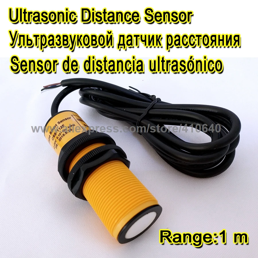 

Range Adjustable Ultrasound Transducer Range 1 Meter Output 0 To 5V Working Voltage 12 To 24VDC Small Blind Zone