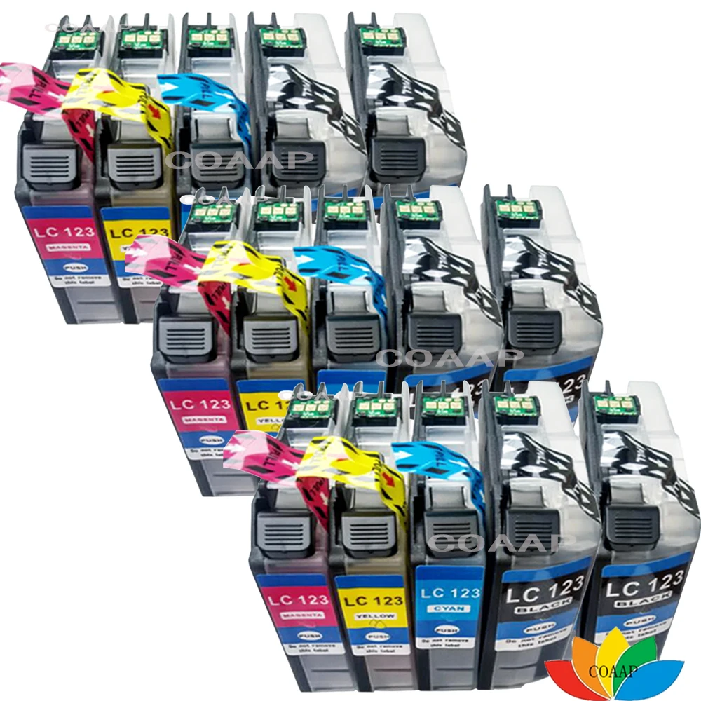 15 Compatible LC123BK LC123C LC123M LC123Y ink cartridges for Brother MFC-J4510DW MFC-J4610DW MFC-J4710DW MFC-J4410DW MFC-J470DW