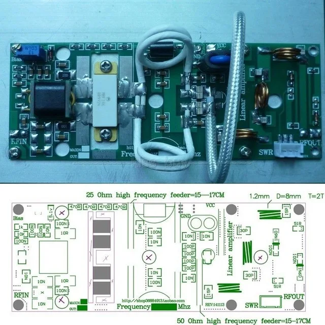 Analyste de bricolage pour radio amateur, amplificateur de puissance RF, carte d\'ampli, médailles, tube MRF9120, 100W, FM, VHF, 80 Z -170 Mhz