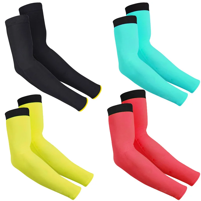 New Men Cycling Running Bicycle UV Sun Protection Cuff Cover Protective Black Yellow Blue Bike Sport Arm Warmers Sleeves