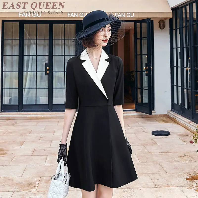 

Black Office Dresses Ladies 2019 New Chic Busines Dress Midi Elegant A Line Workwear Ol Business Dress For Women Office DD2228