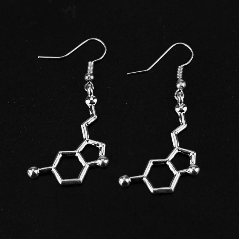 Fashion Serotonin DNA Dopamine Molecule Hook Earrings for Women Chemistry Biology Femme Drop Earrings School Jewelry