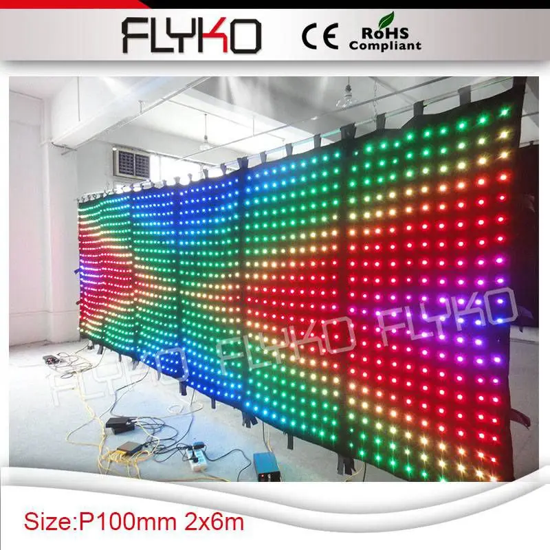 

7ft by 20ft tv party show new product indoor flexible foldable led curtain P10