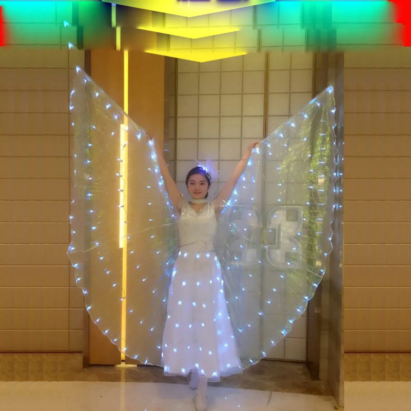 Fluorescent butterfly dance LED wings Children's Wear An adult dance LED Cloak LED luminous dance skirt Belly Dance Costume