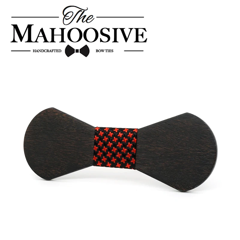 MAHOOSIVE HOT SALE Butterfly Cravat Wood Bow Tie Formal Commercial Wooden Bow Tie Male Solid Color Marriage Bow Ties For Men