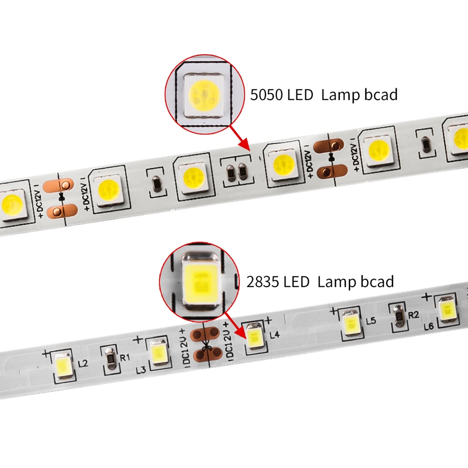 DC 12V LED Strip Light Tape Flexible Diode Ribbon SMD 5050 2835 RGB 24Key 44Key Power Remote Waterproof Lighting 1M 2M 3M 4M 5M