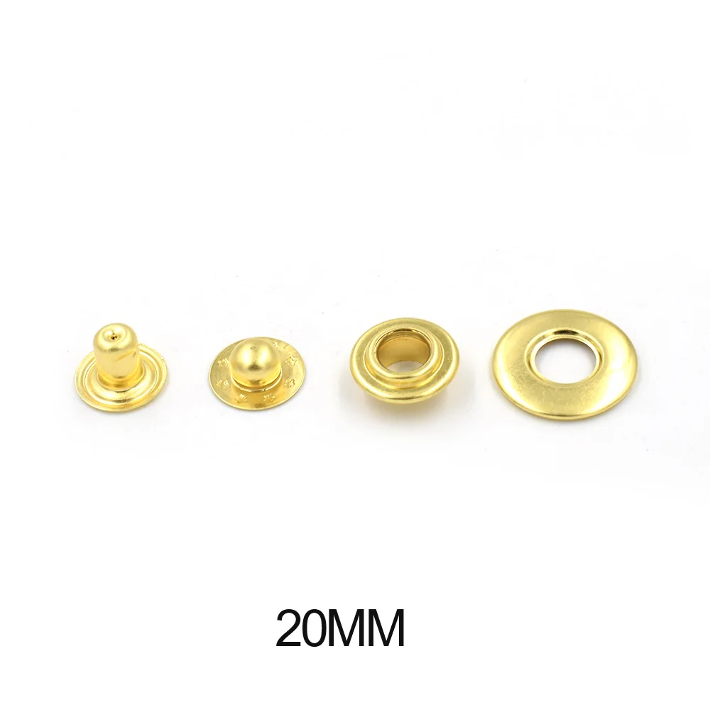 20sets New copper material Buttons EU environmental non-toxic buttons Brass Eyelets Rivets Snaps Down button Metal eyelets