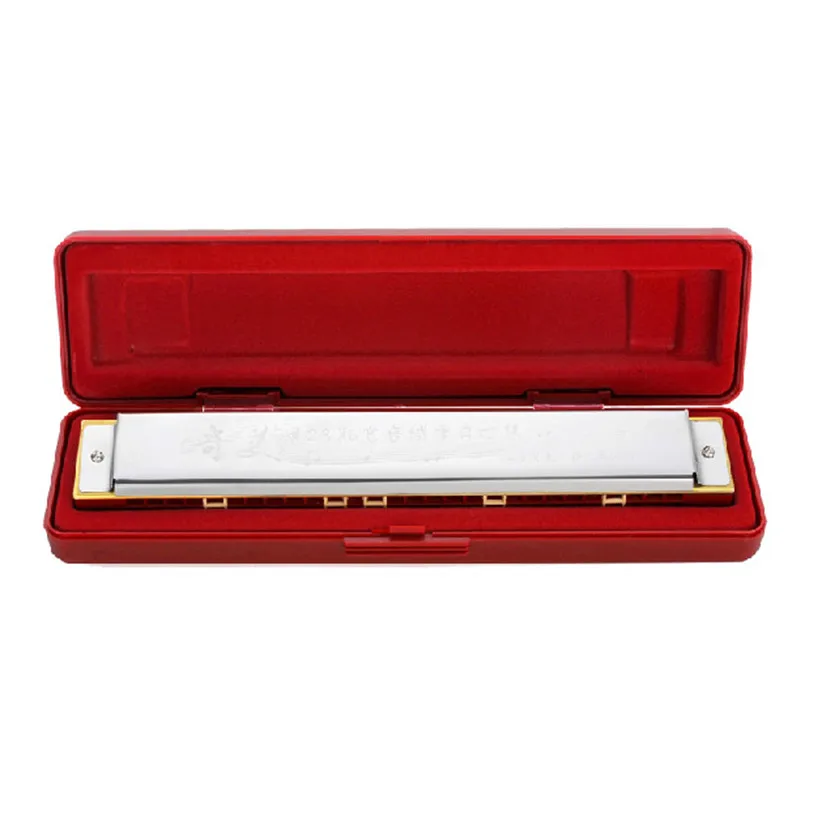 100% New  Harmonica 28 holes c tone wide vocal range accent instrumentos musicais mouth organ