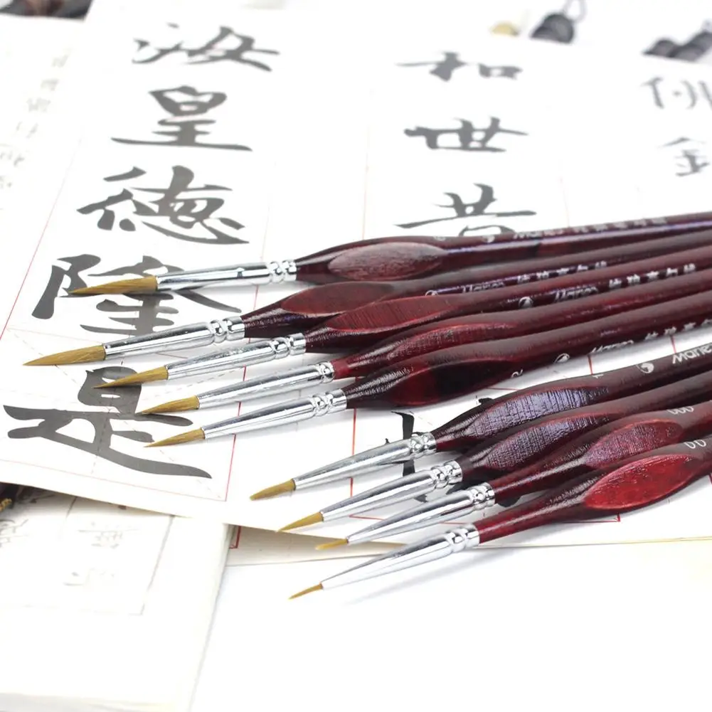 9 Chiếc Móc Dây Chuyền Bút Tay Móc Dây Chuyền Gouache Dầu Tranh Màu Nước Bút Sơn Móng Tay Bút