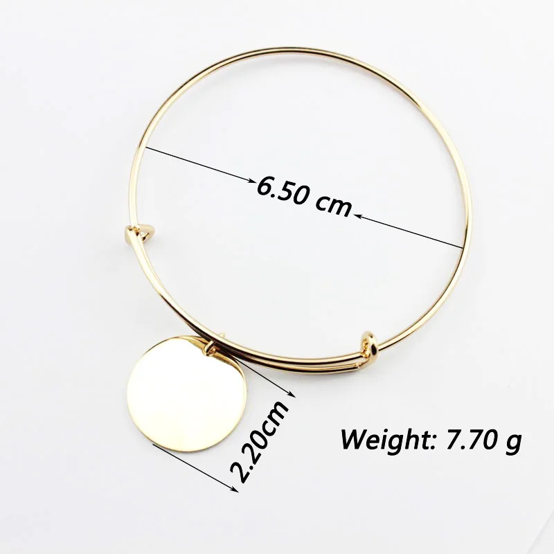 Monogram Flat Disc Charm Bangle Adjustable Bracelets