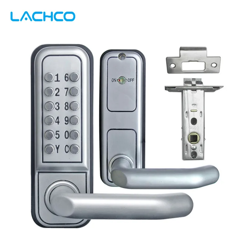 LACHCO  Mechanical Code Lock Digital Machinery Keypad Password Door Lock Waterproof Latch Zinc Alloy Silver L17008