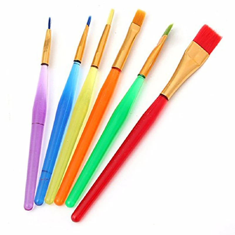 Candy Colors Brushes Translucent Handles Shed Proof Painting Artist Brushes Clay Colored Brushes Playdough Colored Brush