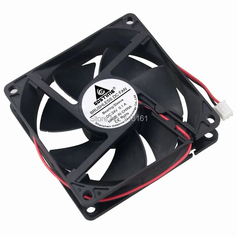 

10PCS Gdstime 80mm Cooler 2Pin DC 24V Computer 80x80x20mm 8cm PC CPU Cooling Fan