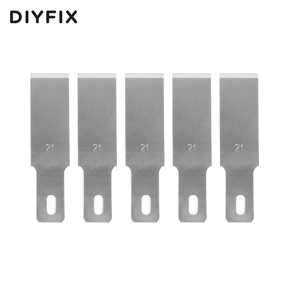 DIYFIX 고정밀 나이프 블레이드 나무 조각 도구, 조각 공예 칼 메스 절단 도구, PCB 수리 도구, 21 #5 개