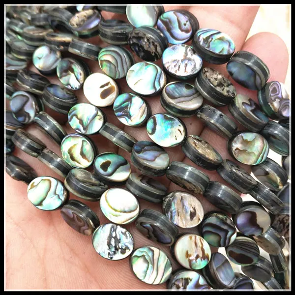 40PCS Natural Abalone Shell Beads Strings Nature Saltwater Loose Beads 8X10MM Oval Shape DIY Jewelry Findings For Bracelets